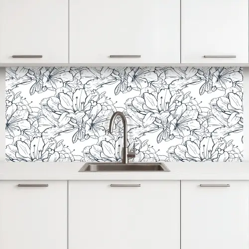 Bloemen - Patroon - Lijn keuken achterwand 2 middel 871 -3d