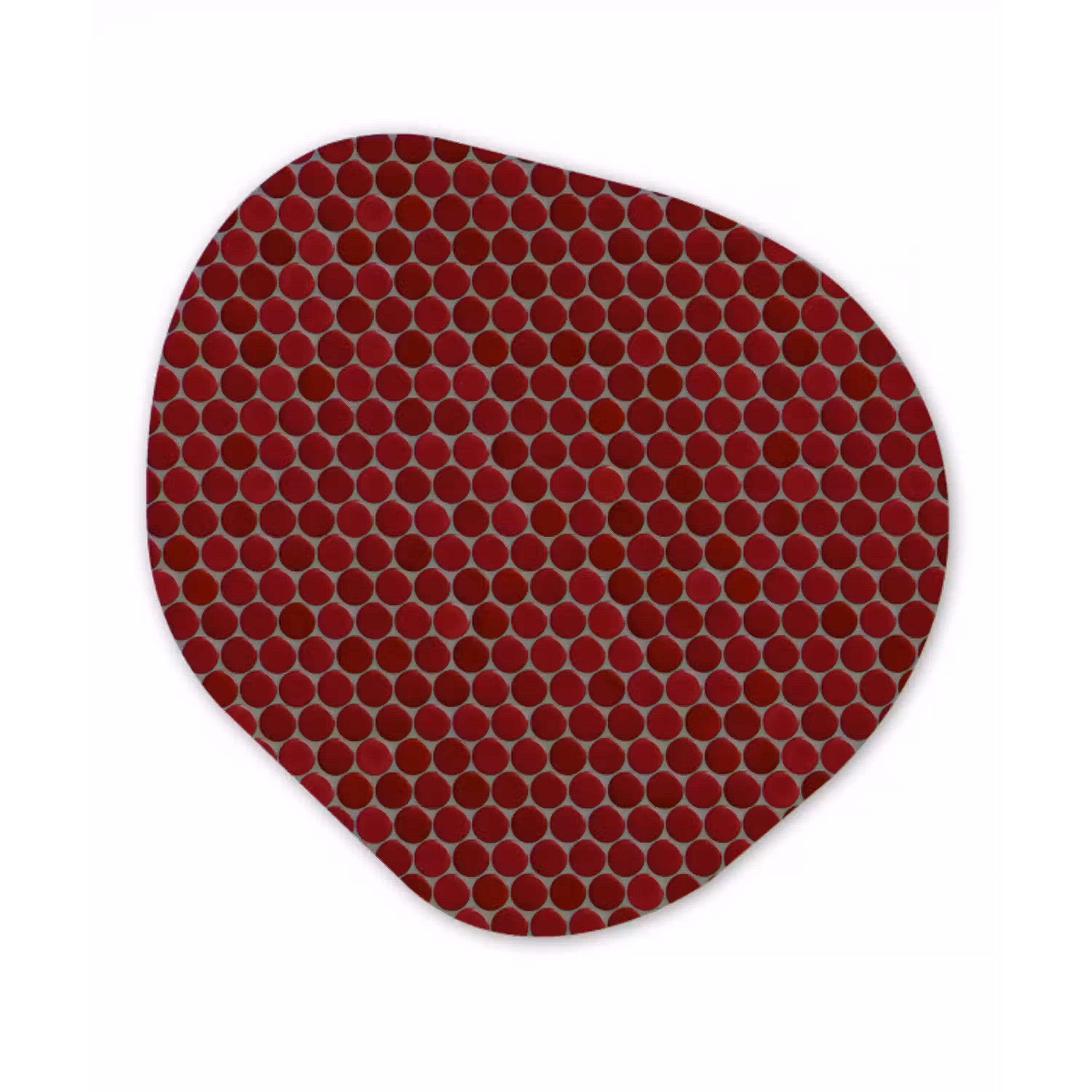 Penny - Mozaïek - Rond - Rood Wandcirkel Organisch Forex 3mm klein 629 -3d