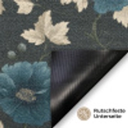 Botanisch - Bloemen - Blauw Deurmat klein 898 -antislip_DE