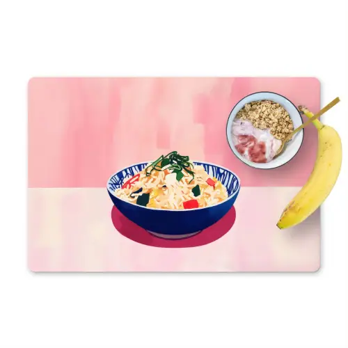 Rijst - Illustratie - Kom - Groente Placemat vinyl groot -zzzproduct_Kitchenyeah-website