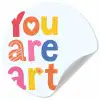 You are art - Kleurrijk - Grafisch Wandcirkel behangsticker klein -3d