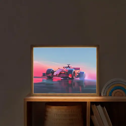 Formule 1 - Race  - Auto - Jongens Light Box met batterij (Wandlamp kind) middel -sfeer1_kind