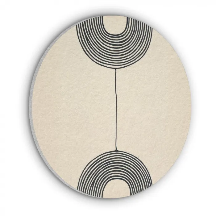 Geometrische bogen - Minimalistisch - Symmetrisch Akoestische PET Vilt - Rond klein -3d