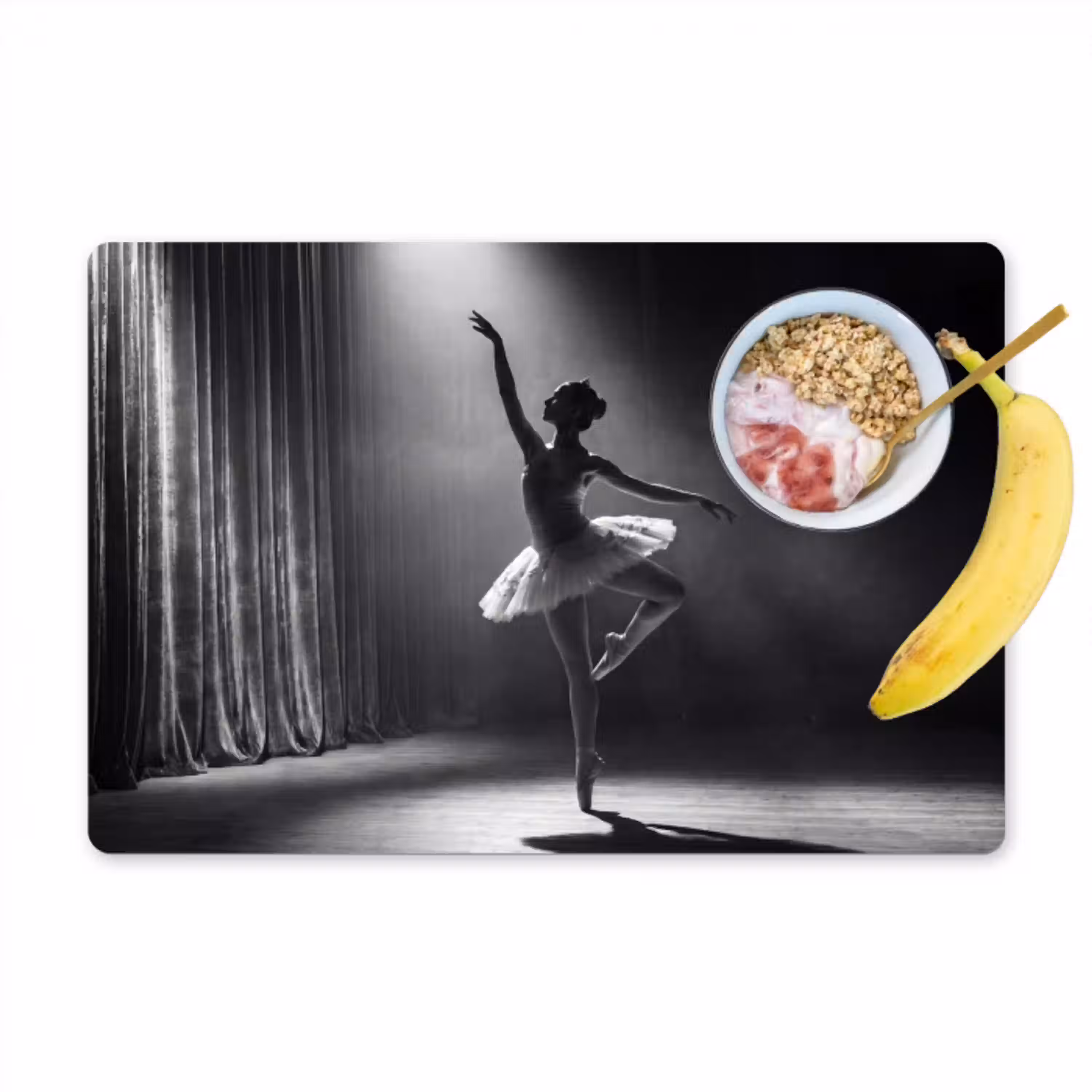 Danser - Podium - Zwart-wit - Kunst - Klassiek Placemat vinyl groot -zzzproduct_Kitchenyeah-website
