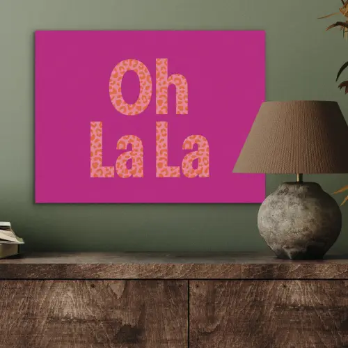 Oh la la - Luipaardprint - Roze PET vilt klein -sfeer2