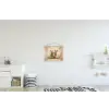 Konijnen - Bloemen - Eieren textielposter latten blank klein -kinderkamer