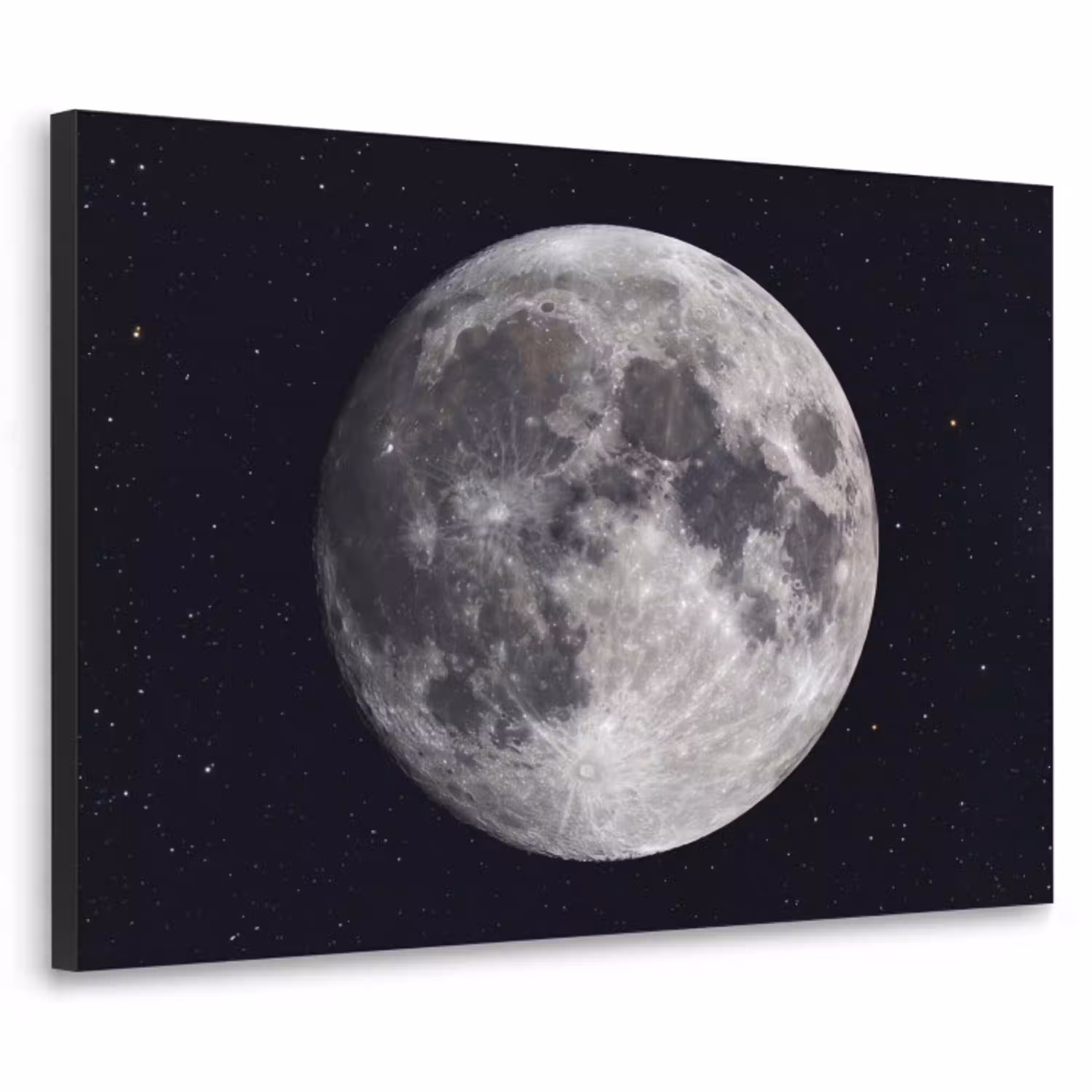 Maan - Sterren - Ruimte Textielframe zwart klein -3d