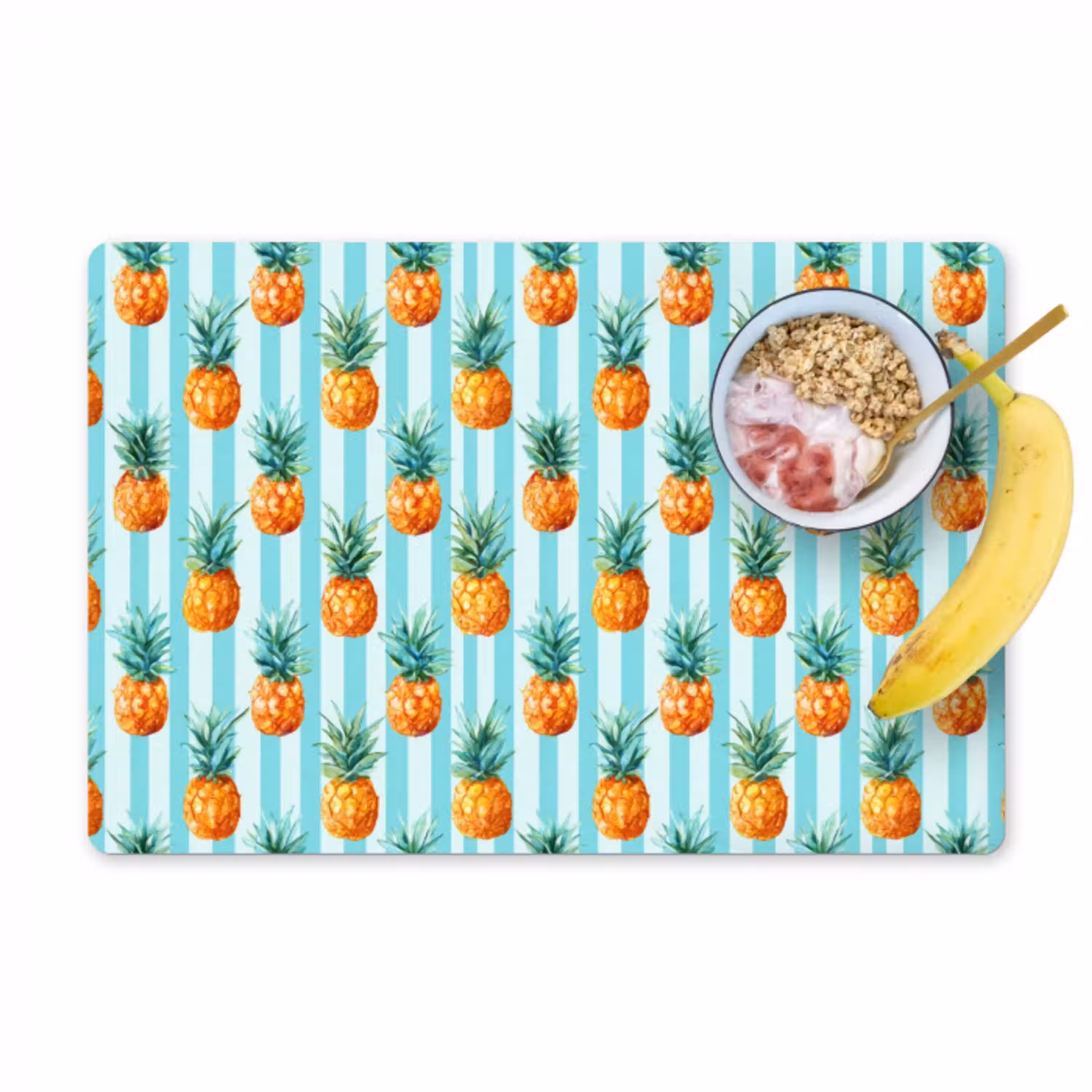 Ananas - Strepen - Groen Placemat vinyl groot 368 -zzzproduct_Kitchenyeah-website