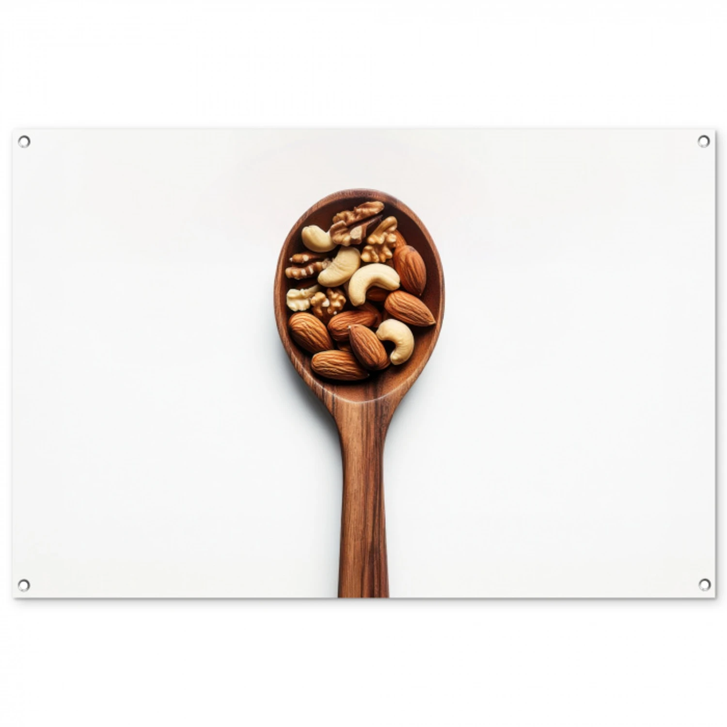 Noten - Wit - Hout tuinposter los doek groot -3d