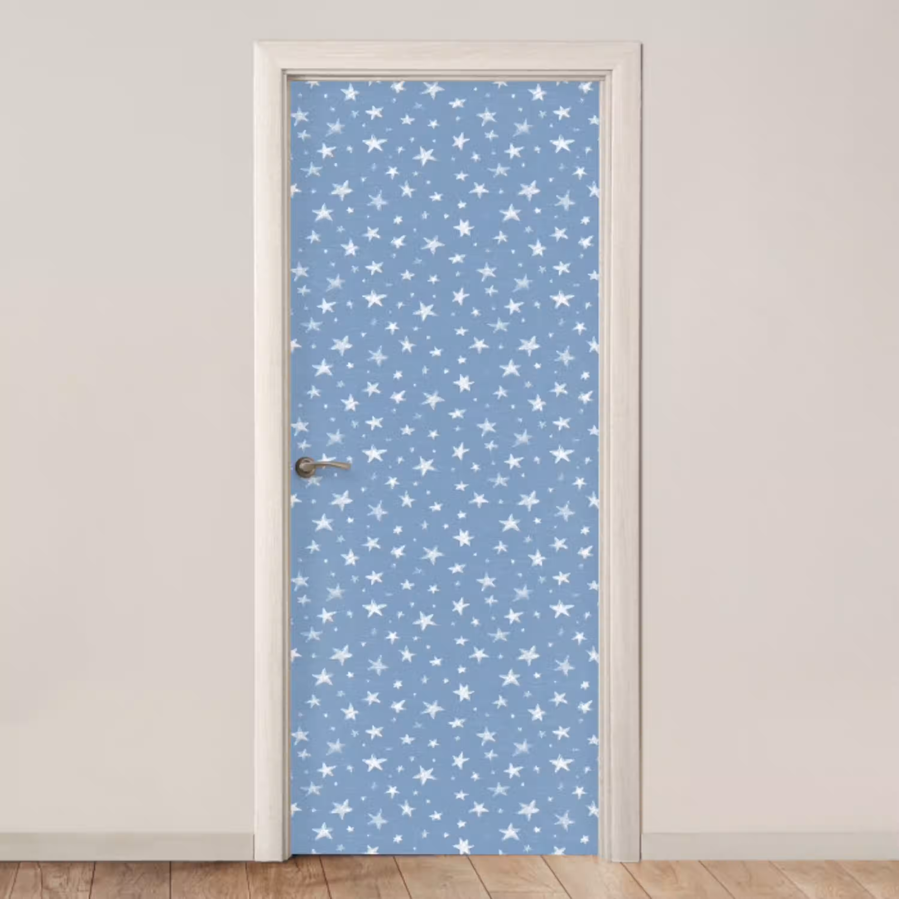 Sterretjes - Patroon - Blauw deurposter klein 289 -3d_beige