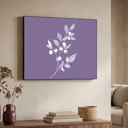 Tak - Sierlijk - Bladeren - Minimalistisch Textielframe zwart klein -sfeer3