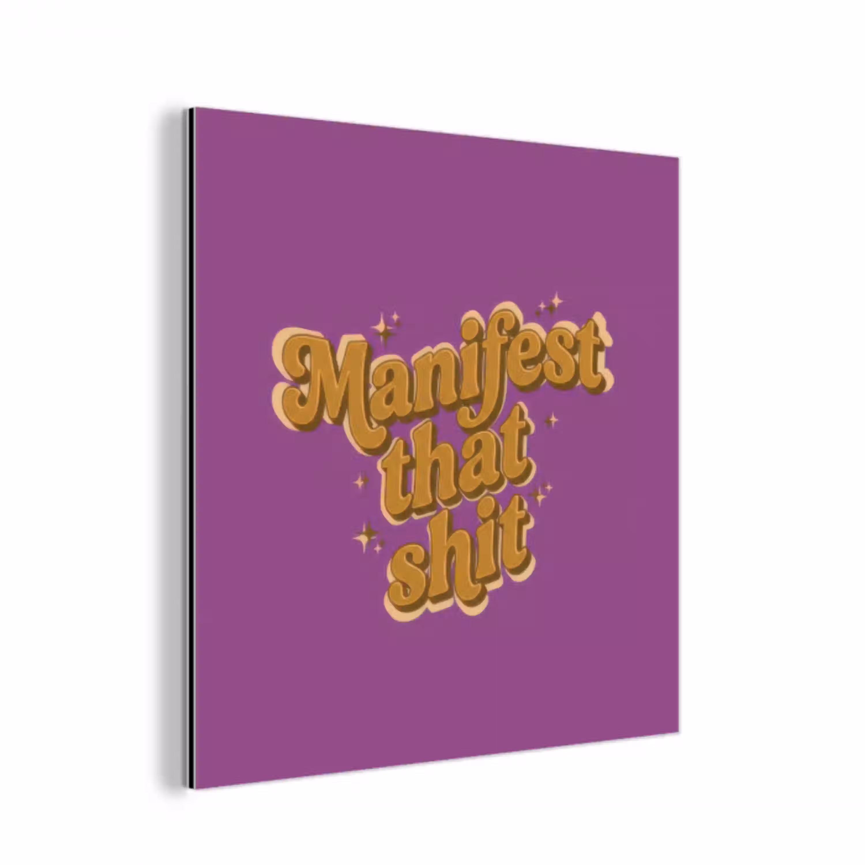 Manifest that shit - Paars - Glitter aluminium wit klein -3d