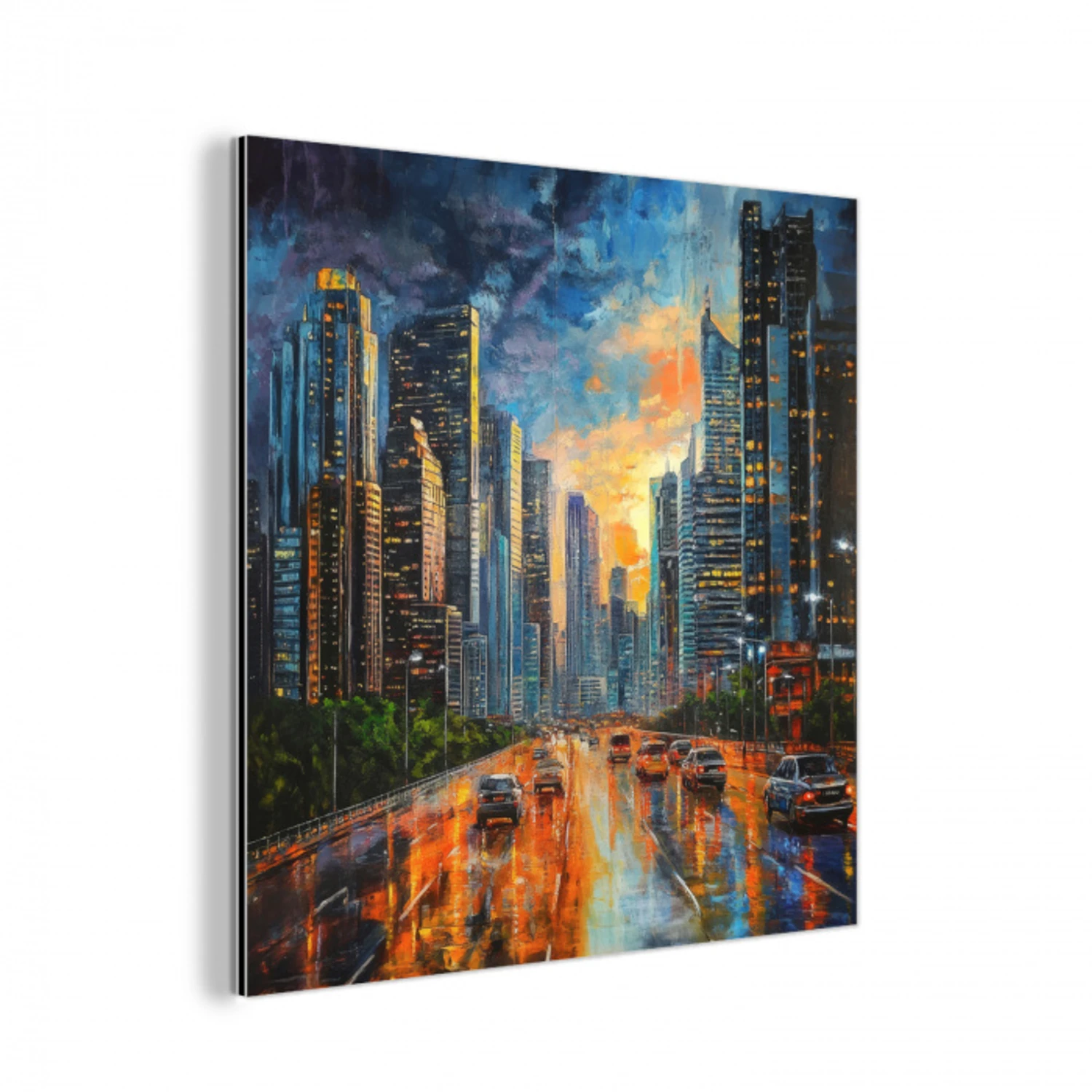 Auto - Skyline - Zon - Blauw aluminium wit klein -3d