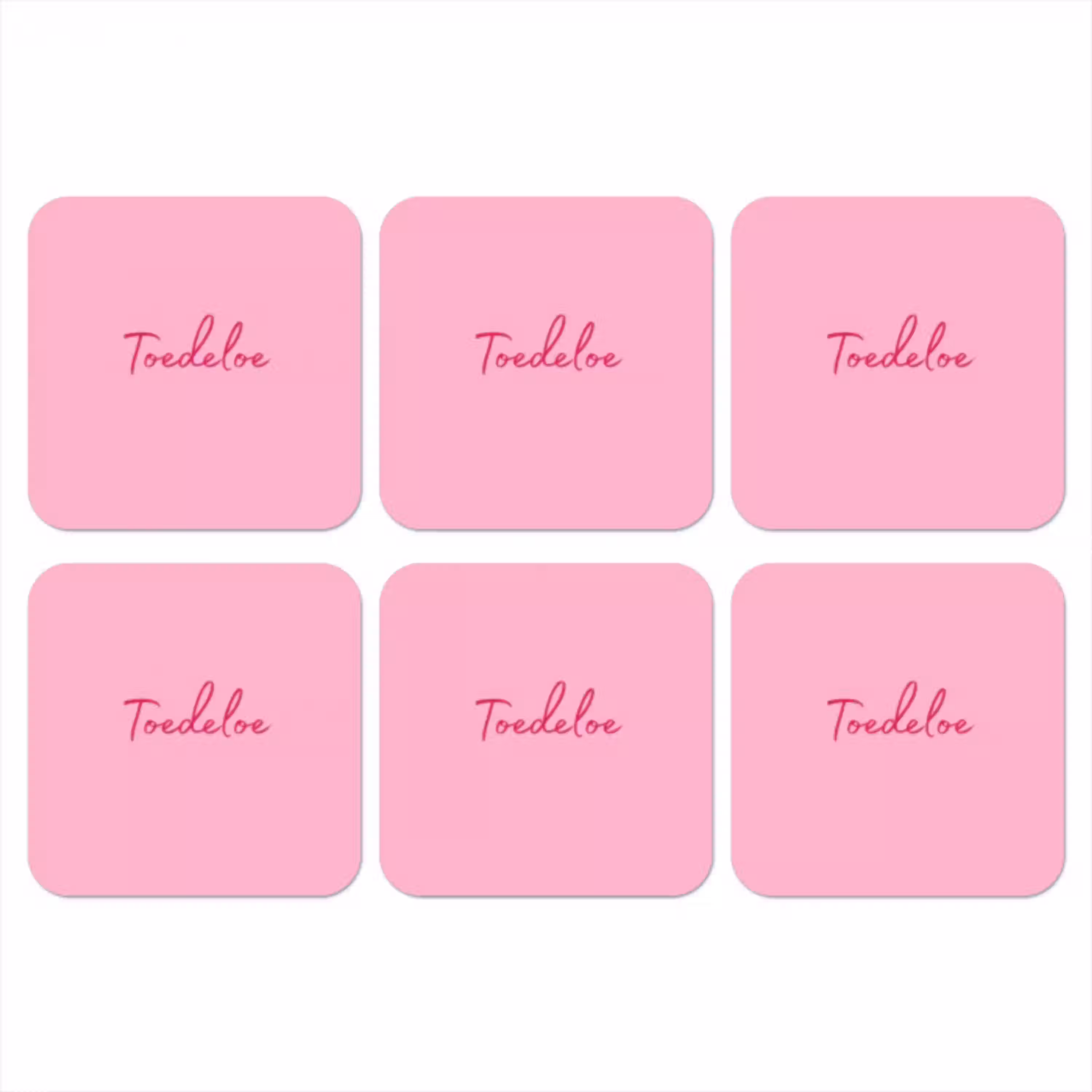 Toedeloe - Roze - Minimalistisch onderzetter kurk middel -3d