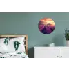 Lavendelveld - Quote - Zonsondergang Wandcirkel aluminium klein -slaapkamer