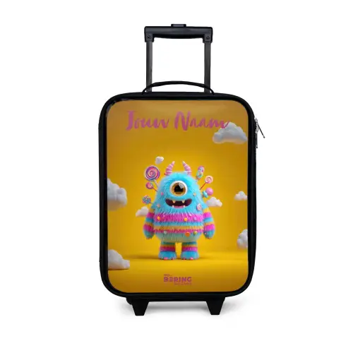 Snoep - Monster - Regenboog Kinderkoffer - Zwart klein -3d