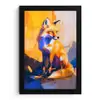 Vos - Oranje - Vormen - Abstract fotolijst zwart zonder passe partout klein -3d