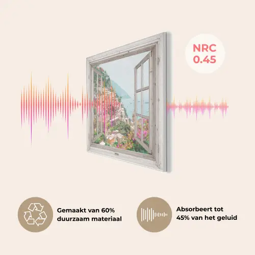 Doorkijk - Italië - Bloemen - Zee - Kust - Stad - Bergen PET vilt klein -USP_NL