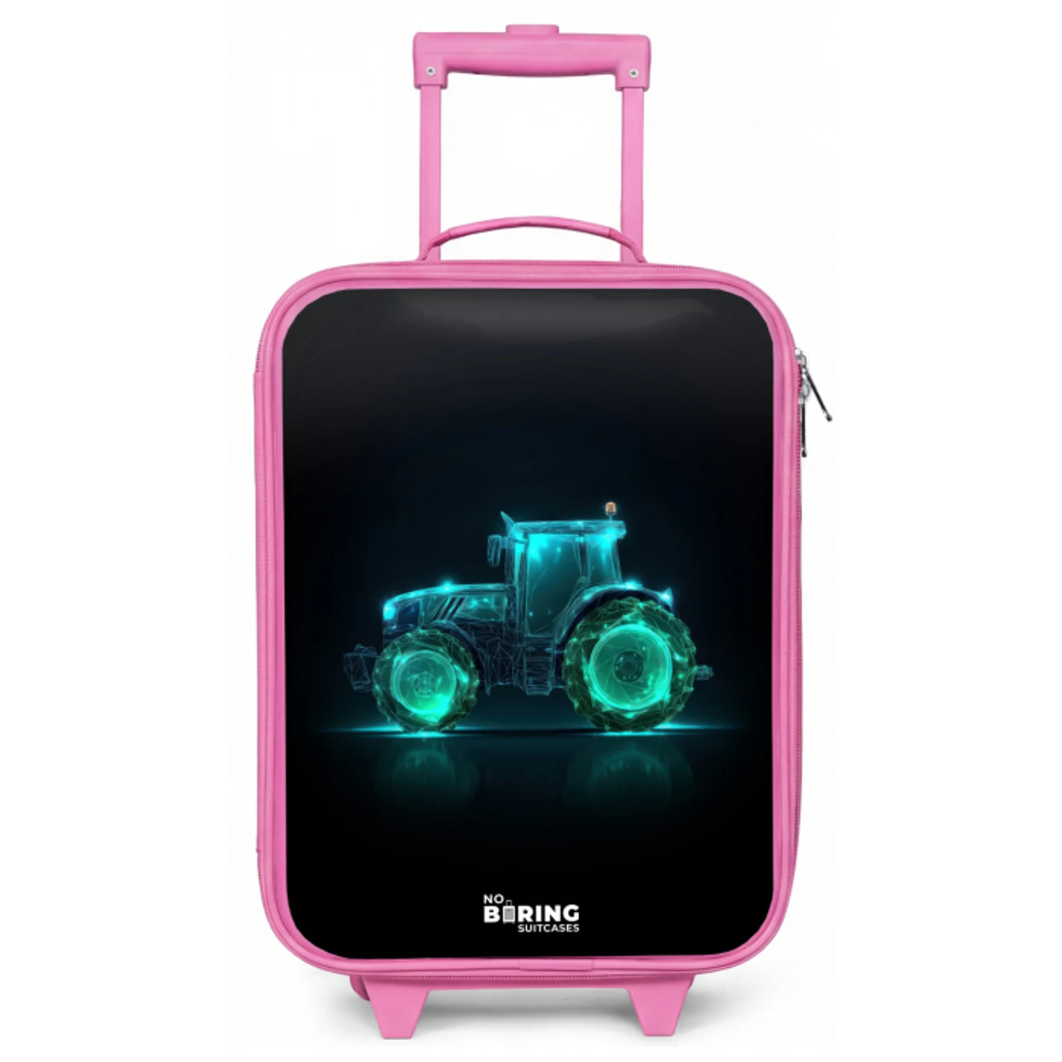 Neontractor op zwarte ondergrond Kinderkoffer - Roze klein -zz3dotto