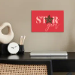 Star girl - Rood - Panter - Ster poster papier klein -sfeer1