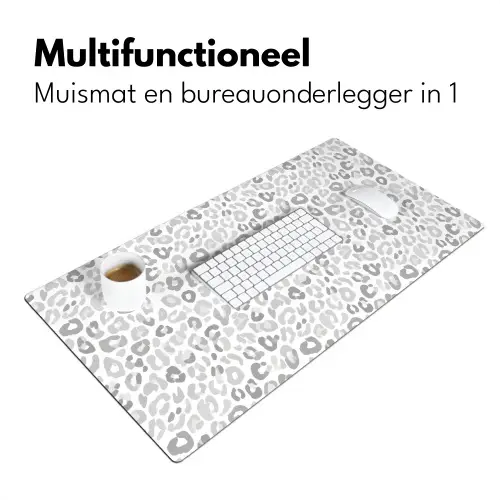 Luipaard - Motief - Grijs Muismat XXL klein 681 -sfeer4