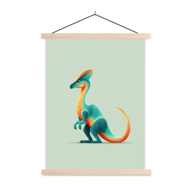 Hanging Poster - Tail - Dino - Minimalist - Blue