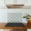 Tegel - Patroon - Blauw - Goud keuken achterwand spatscherm klein 900 -sfeer2