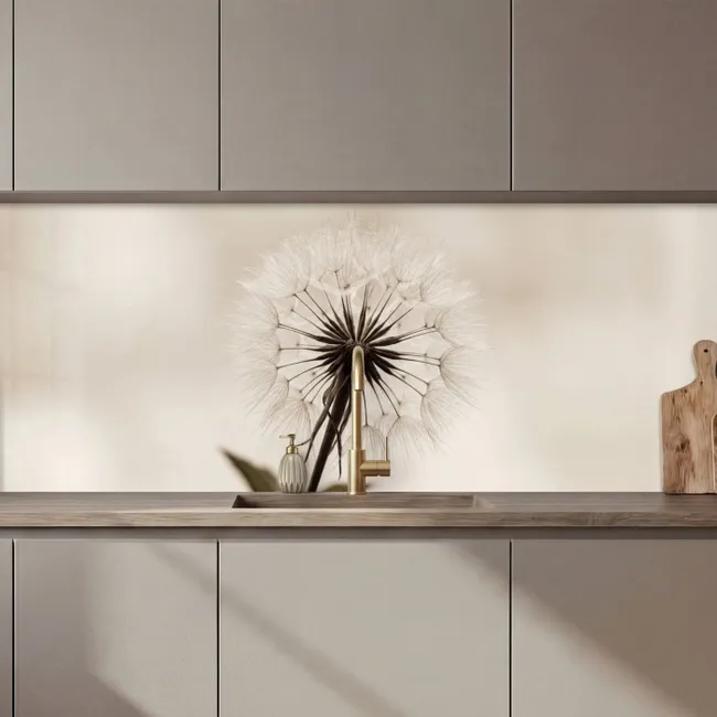 Keuken achterwand - Paardenbloem - Minimalistisch - Wit