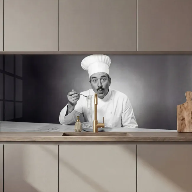 Küchenrückwand - Koch - Spaghetti - Nudeln