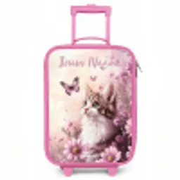 Kitten - Vlinders - Paars - Bloemen Kinderkoffer - Roze klein -3d