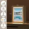 Landschap - Winter - Meer - Bergen - Uitzicht - Doorkijk - Licht Light Box met kabel (Tafellamp) klein -USP_FR