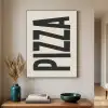 Pizza - Decoratie - Japandi - Vintage Textielframe zwart klein -sfeer1