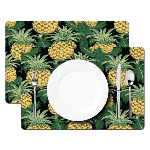 Patroon - Tropisch - Ananas - Illustratie Placemat vinyl groot 368 -zzsfeer2_Kitchenyeah-website