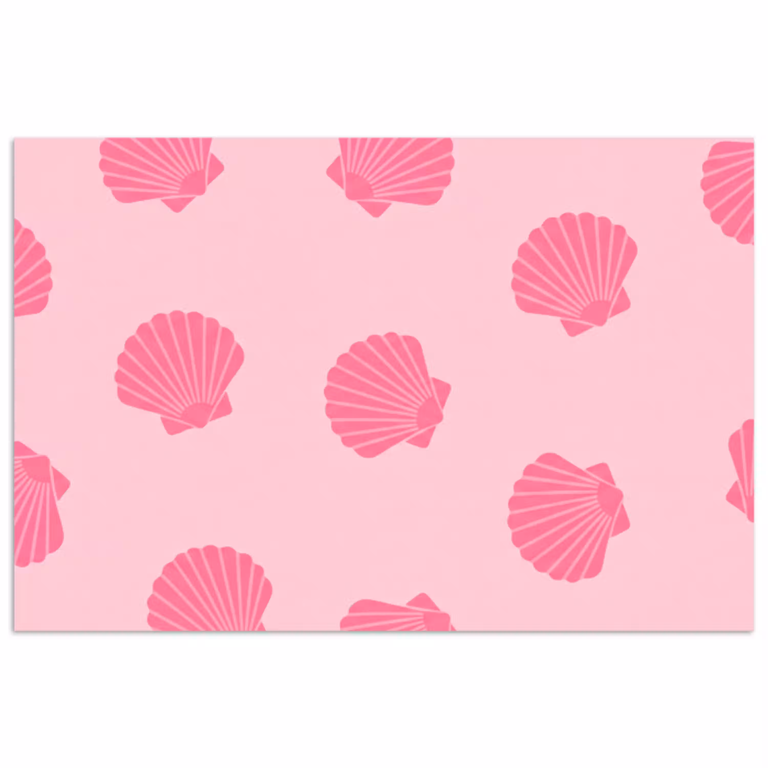 Schelp - Patroon - Zee - Modern - Roze poster papier klein -3d