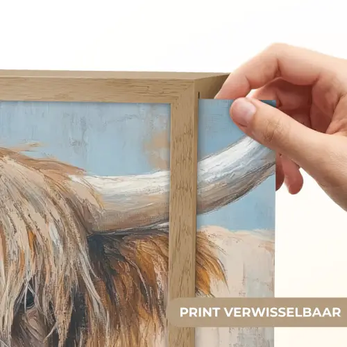 Schotse hooglander - Dieren - Koe - Street art Light Box met batterij (Wandlamp) middel -USP_websiteprintNL