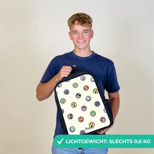 Speelse smiley-mix Rugzak - Zwart middel -sfeer7_NL