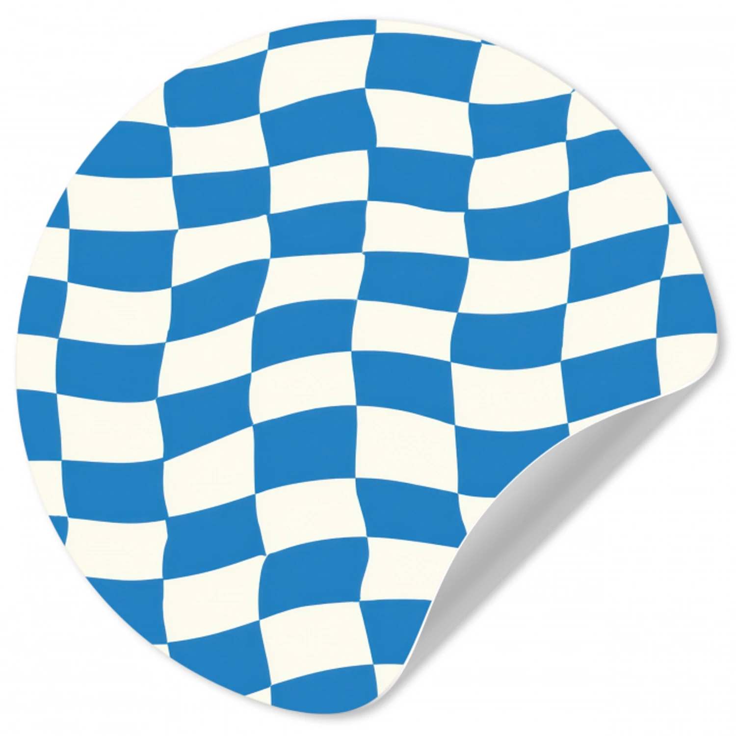 Golvend - Patroon - Blauw Wandcirkel behangsticker klein 186 -3d