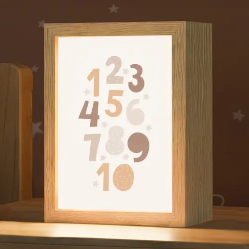 Getallen - Educatief - Leren tellen - Cijfers oefenen voor kinderen - Pastel kleuren Light Box met kabel klein -zzz_3d_website