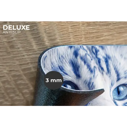 Kat - Patroon - Blauw Placemat vinyl groot -closeup