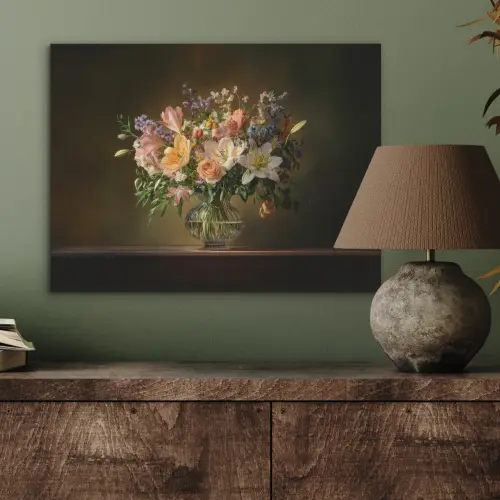 Glazen - Bloemen - Boeket - Kleuren PET vilt klein -sfeer2