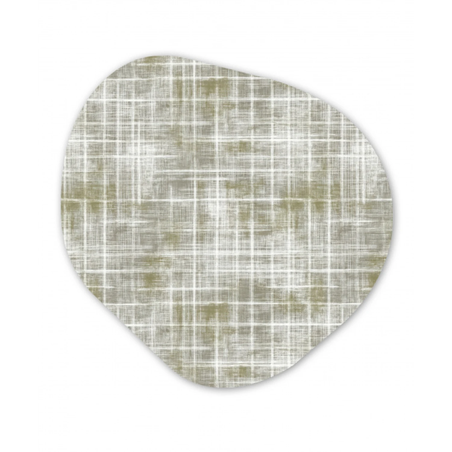 Linnen - Patroon - Groen Wandcirkel Organisch Aluminium middel 851 -3d
