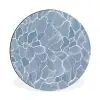 Abstract - Blauw - Bladeren Wandcirkel aluminium klein -3d