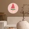 Watermeloen - Ijsje - Pitjes - Rood Wandcirkel behangsticker klein -sfeer1