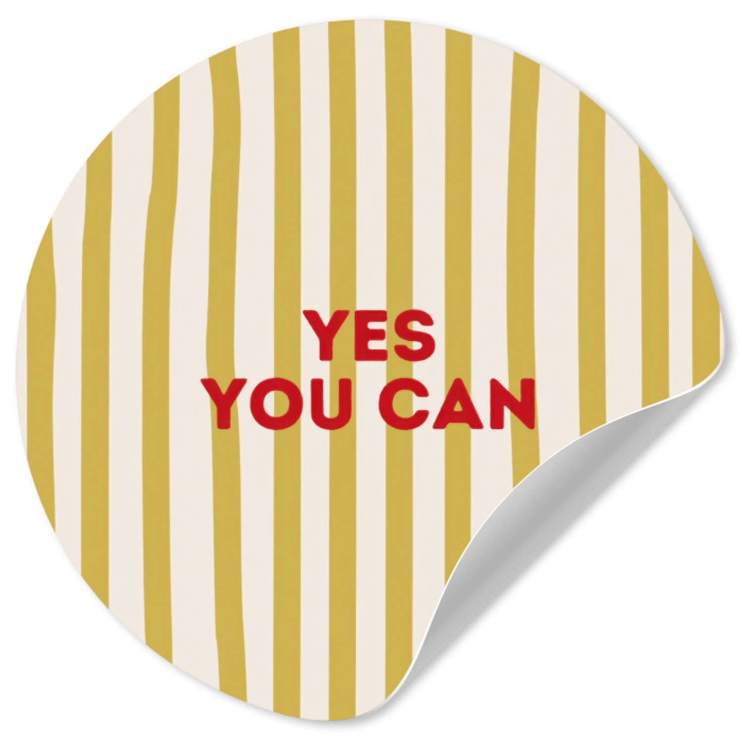 Strepen - Abstract - Yes you can - Rood Wandcirkel behangsticker klein -3d