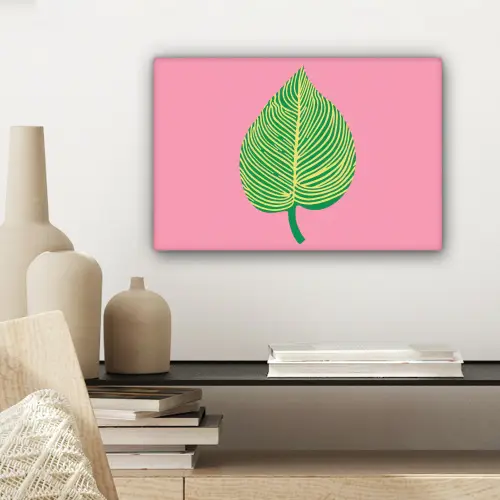 Illustratie - Blad - Minimalistisch - Groen canvas 2cm klein -sfeer6