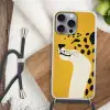 Cheetah - Illustratie - Geel Hoesje iPhone 16 Pro Max met koord klein -sfeer4