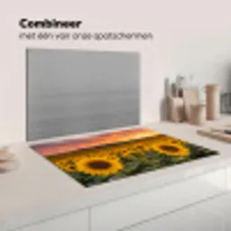 Zonnebloemen - Heuvellandschap - Geel Inductie beschermer vinyl 3mm klein -wsfeer7_website