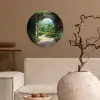 Doorkijk - Landschap - Bloemen - Pad - Uitzicht Wandcirkel plexiglas klein -sfeer1