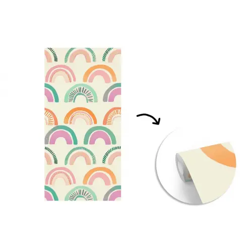 Regenboog - Pastel - Patroon fotobehang vinyl groot -3d