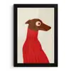 Silhouet - Hond - Trui - Rood fotolijst zwart zonder passe partout klein -3d